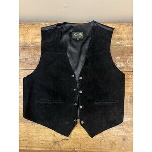 Scully Suede Leather Vest Snap Up Western Cosplay Retro Black Men’s XXL
